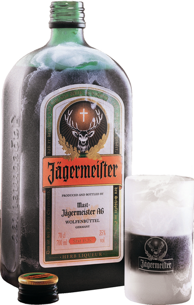 Vintage Super RARE JAGERMEISTER Small Bottle 50 ML German Label *EMPTY  Green
